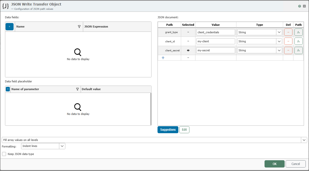 Write JSON for Bearer Token