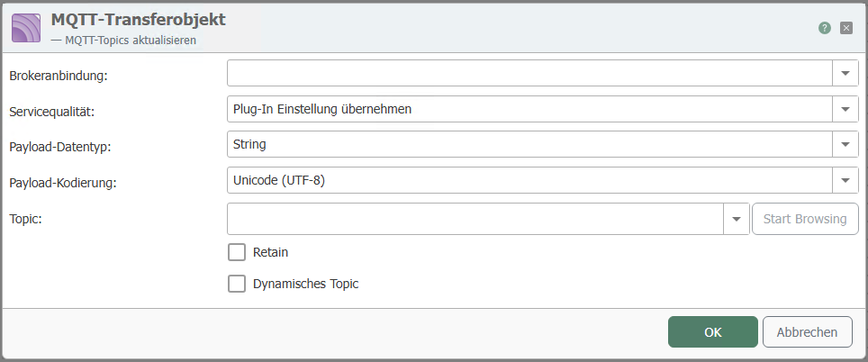 MQTT transfer object