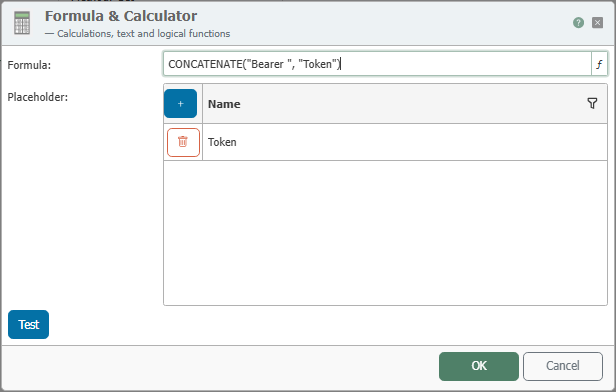 Formula and Calculator Transfer Object for Bearer Token
