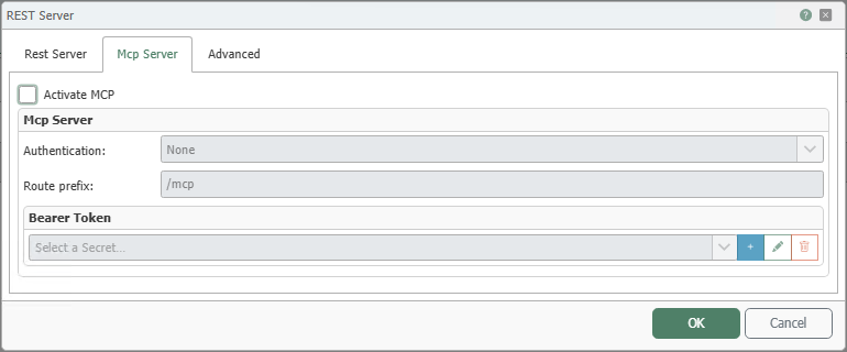 MCP Server tab