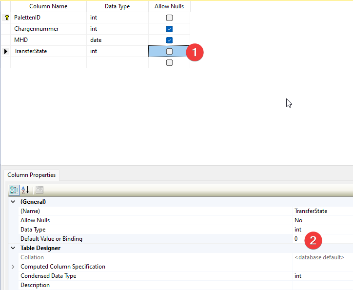 TransferState column in the table