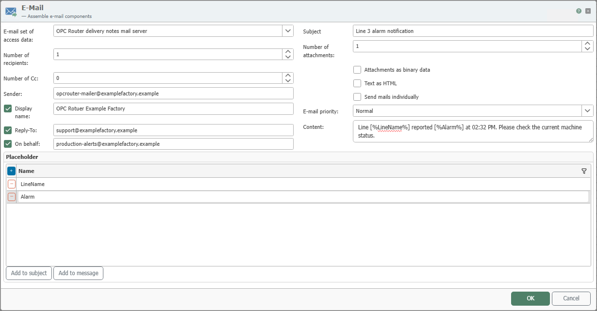 Email Transfer Object