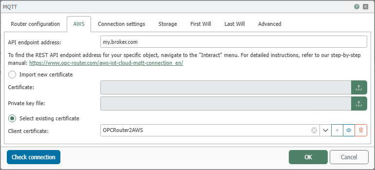 MQTT – AWS Tab