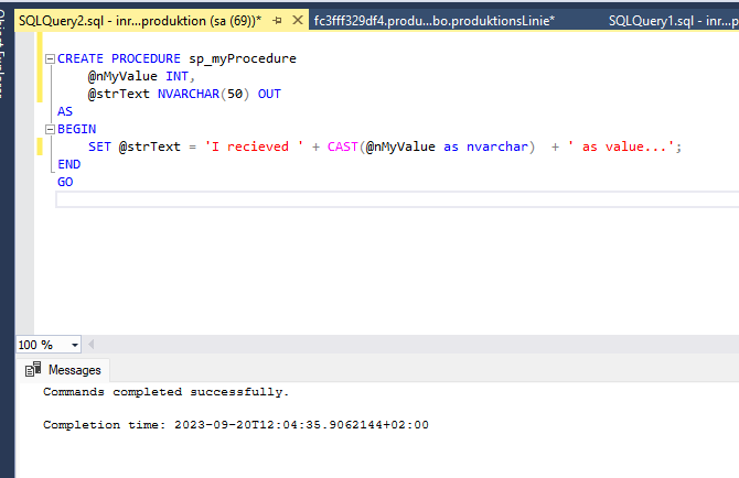 Example of Stored Procedures