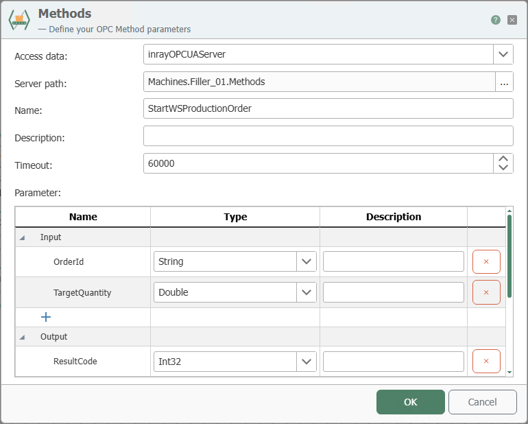 Configuration of the OPC Method Trigger
