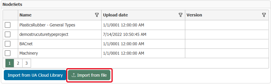 Button to import a NodeSet from a file