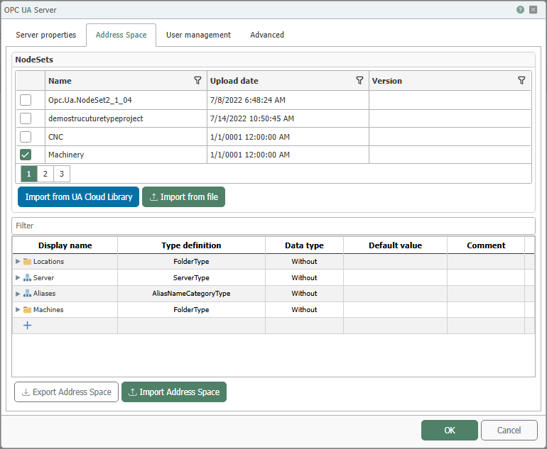 Address Space Configuration