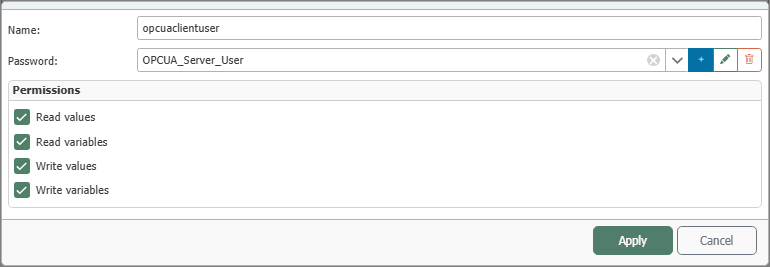 User Management Configuration - Edit User