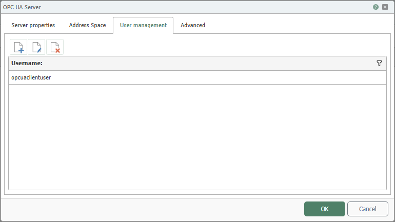 OPC UA Server User Management Configuration
