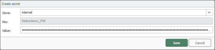 Dialog for editing the pre-shared key