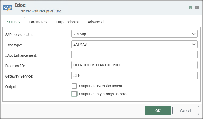 SAP IDoc Trigger – Settings