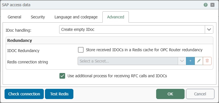 SAP® Plug-In – Advanced Tab
