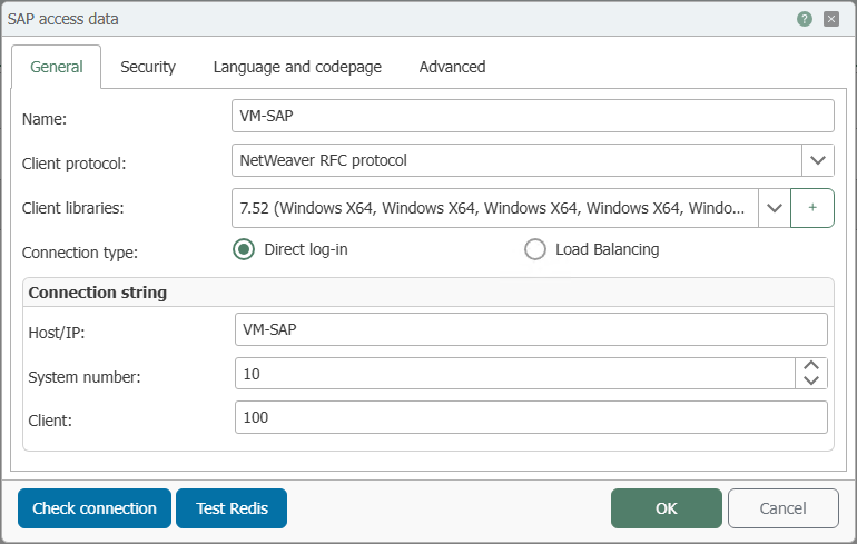SAP® Plug-in – General Tab