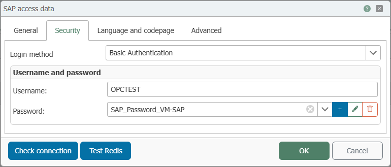 SAP® Plug-In – Security Tab