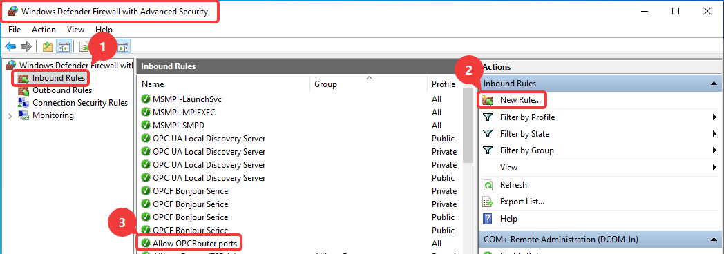 Windows Defender Firewall with Advanced Security